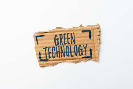 Hand writing sign Green Technology. Business approach reverse the effects of human activity on the environment Creative Home Recycling Ideas And Designs Concepts Trash To Cash Ideaの写真素材