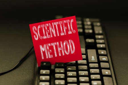 Hand writing sign Scientific Method. Word Written on method of procedure that has characterized...