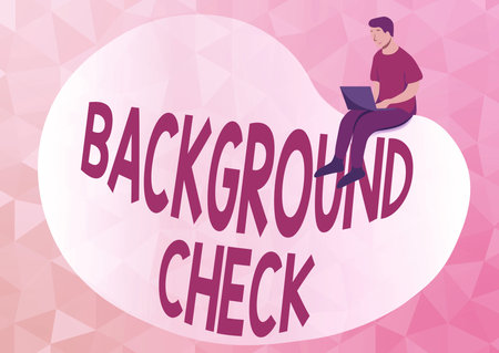 Text sign showing Background Check. Business idea investigation into a person s is origins and previous history Abstract Spreading Message Online, Global Connectivity Conceptsの写真素材