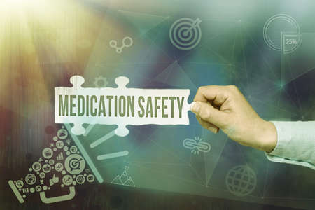 Inspiration showing sign Medication Safety, Business showcase freedom from preventable harm with...