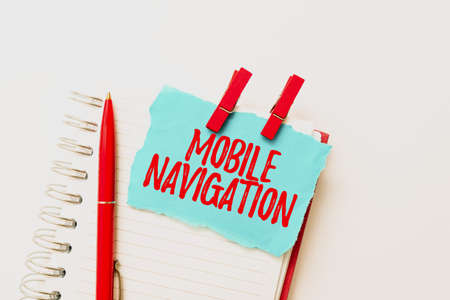 Inspiration showing sign Mobile Navigation. Business idea graphical user interface used to aid the vehicle driver Colorful Perpective Positive Thinking Creative Ideas And Inspirationsの写真素材