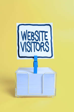 Hand writing sign Website Visitors. Word for someone who visits views or goes to your website or page Colorful Idea Presentation Displaying Fresh Thoughts Sending Messageの写真素材