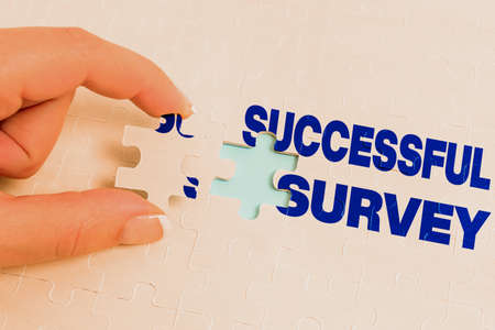 Conceptual display Successful Survey. Word Written on measure of opinions or experiences of a group...