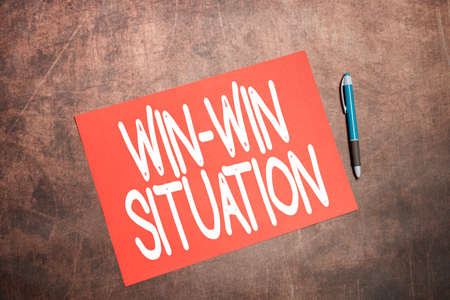 Conceptual display Win Win Situation. Word Written on situation where all the parties benefit one...
