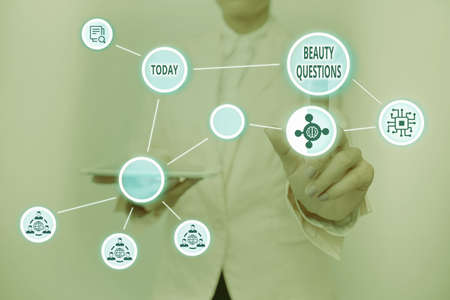 Conceptual caption Beauty Questions. Concept meaning a sentence or phrase used to find out...