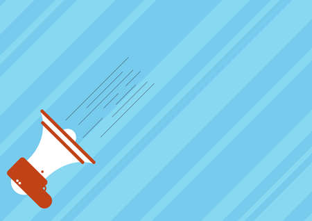 Illustration Of A Megaphone Making Fast New Announcement. Bullhorn Drawing Giving Important Rapid...