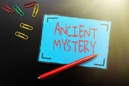 Inspiration showing sign Ancient Mystery. Conceptual photo anything that is kept secret or remains...