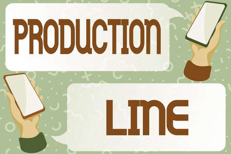 Handwriting text Production Line. Conceptual photo set of sequential operations established in a...