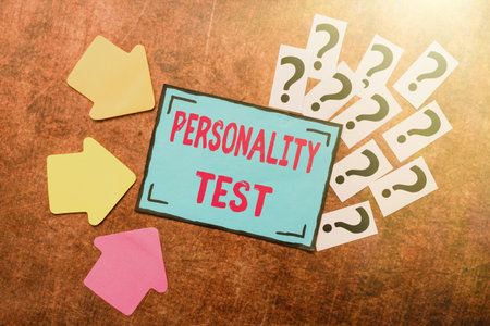 Writing displaying text Personality Test. Word Written on A method of assessing human personality...