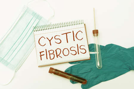 Conceptual display Cystic Fibrosis. Business overview a hereditary disorder affecting the exocrine glands Research Notes For Virus Prevention, Planning Medical Proceduresの写真素材