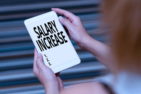 Handwriting text Salary Increase. Business approach an increase in the salary or pay given to an employee Voice And Video Calling Capabilities Connecting People Togetherの写真素材