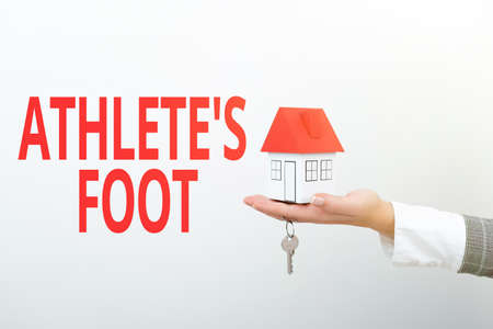 Text showing inspiration Athlete S Is Foot. Business approach a fungus infection of the foot marked...