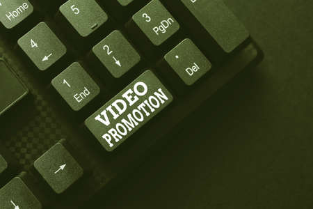 Inspiration showing sign Video Promotion. Business concept a video or short film that promotes or advertises something Sending New Messages Online, Creating Visual Novels, Typing Short Storiesの写真素材