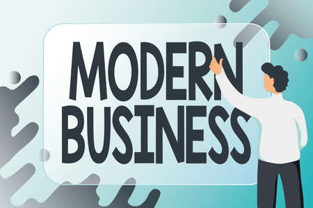 Handwriting text Modern Business. Business idea Introduction to the philosophy of large corporate enterprise Abstract Composing New Email, Creating Online Invitation Listsの写真素材
