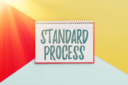 Text sign showing Standard Process. Business concept rules made to be matched with final product quality Colorful Perpective Positive Thinking Creative Ideas And Inspirationsの写真素材