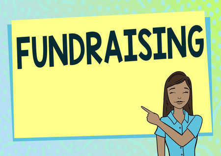 Conceptual caption Fundraising. Business concept seeking to generate financial support for charity or cause Creating Interesting Short Stories Online, Entering Computer Commandsの写真素材