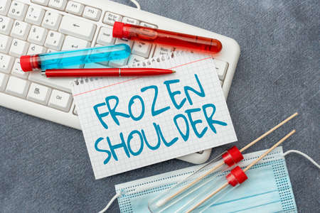 Sign displaying Frozen Shoulder. Business idea characterized by stiffness and pain in your shoulder...