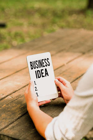 Sign displaying Business Idea. Internet Concept the concept which can be used for commercial purposes Online Jobs And Working Remotely Connecting People Togetherの写真素材