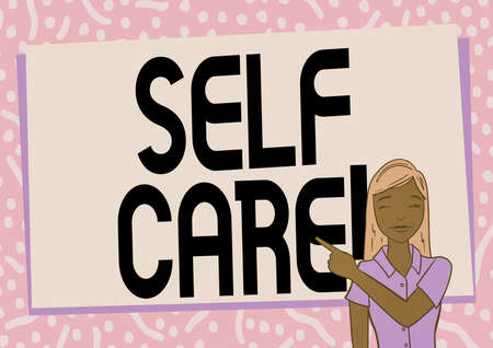 Text caption presenting Self Care. Business overview practice of taking action preserve or improve ones own health Creating Interesting Short Stories Online, Entering Computer Commandsの写真素材