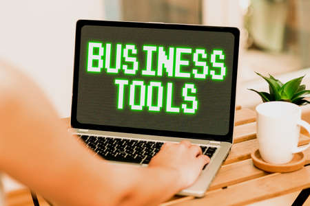 Conceptual caption Business Tools. Business showcase Marketing Methodologies Processes and...