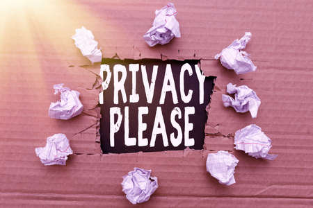 Writing displaying text Privacy Please. Business overview asking someone to respect your personal space Leave alone Smart Office Plans Construction Development And Planning Fresh Startの写真素材