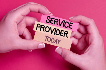 Hand writing sign Service Provider. Word for a company that provides subscribers access to the Internet Drawing Creative Designs Taking Important Notes Planning New Ideasの写真素材