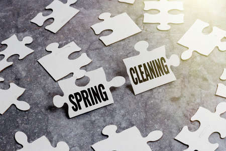 Sign displaying Spring Cleaning. Business concept practice of thoroughly cleaning house in the...