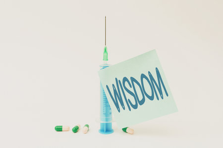 Conceptual display Wisdom. Concept meaning quality having experience knowledge and good judgement something Writing Important Medical Notes Laboratory Testing Of New Infectionsの写真素材