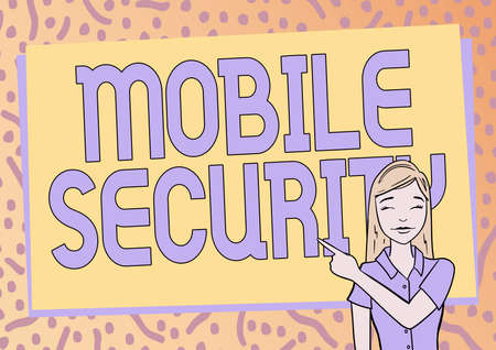 Writing displaying text Mobile Security. Internet Concept Protection of mobile phone from threats...