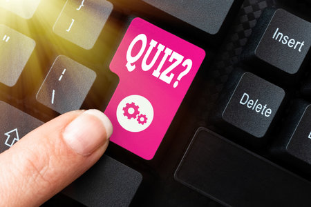 Text sign showing Quiz Question. Internet Concept test of knowledge as competition between individuals or teams Editing Website Program Codes, Learning New Programming Languageの写真素材