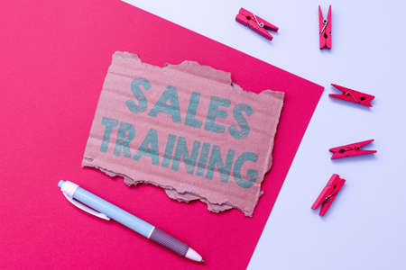 Writing displaying text Sales Training. Concept meaning Action Selling Market Overview Personal Development Simple Homemade Crafting Ideas And Designs Recycling Used Materialsの写真素材