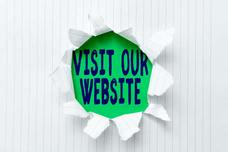 Conceptual caption Visit Our Website. Business overview visitor who arrives at web site and proceeds to browse Replacing Old Wallpaper Design, Creating New Wall Pattern And Layoutの写真素材