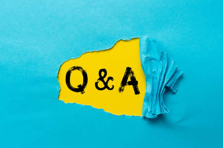 Sign displaying Q And A Question. Conceptual photo in which person asks questions and another one answers them Abstract Discovering New Life Meaning, Embracing Self Development Conceptの写真素材