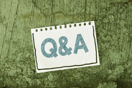 Conceptual caption Q And A Question. Business idea in which person asks questions and another one...