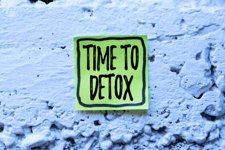 Conceptual display Time To Detox. Concept meaning when you purify your body of toxins or stop consuming drug Thinking New Bright Ideas Renewing Creativity And Inspirationの写真素材