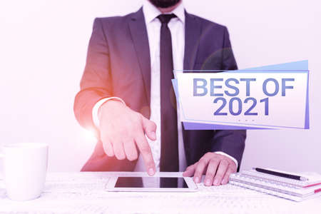 Text caption presenting Best Of 2021. Concept meaning great and marvelous things and events happened on 2019 Presenting Communication Technology Smartphone Voice And Video Callingの写真素材