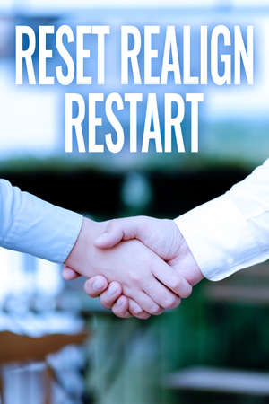 Inspiration showing sign Reset Realign Restart. Business concept Life audit will help you put things...
