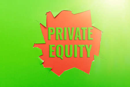Writing displaying text Private Equity. Word for Capital that is not listed on a public exchange Investments Forming New Thoughts Uncover Fresh Ideas Accepting Changesの写真素材