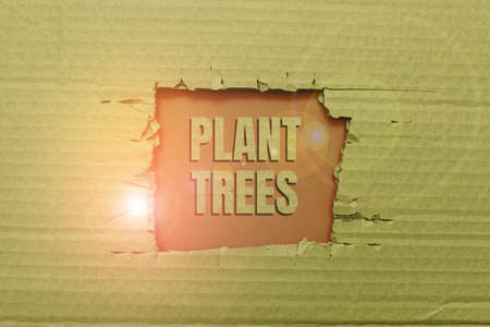 Handwriting text Plant Trees. Business concept process of planting a tree for land cultivation and...
