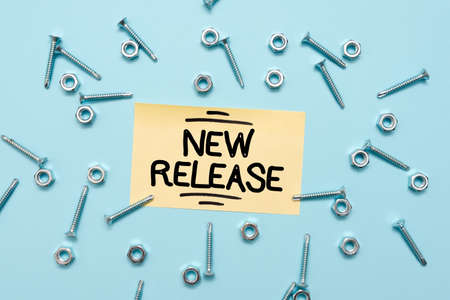 Conceptual display New Release. Word for announcing something newsworthy recent product Maintenance...