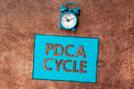Text sign showing Pdca Cycle. Business showcase use to control and continue improve the processes...