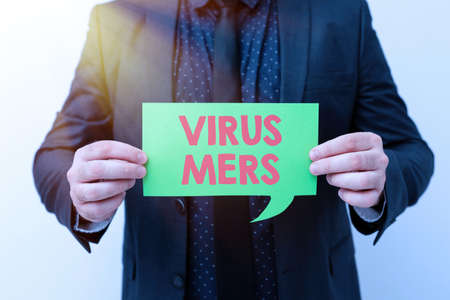 Conceptual display Virus Mers. Business approach viral respiratory illness that first reported in Saudi Arabia Presenting New Plans And Ideas Demonstrating Planning Processの写真素材