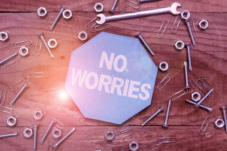 Conceptual display No Worries. Business concept an expression used to say that everything is all right New Ideas Brainstoming Maintenance Planning Creative Thinking Paper Clipの写真素材