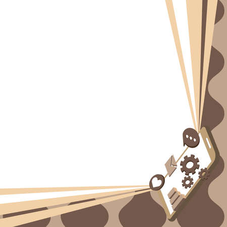 Mobile Drawing Sharing Positive Comments And Good Reactions Through Speech Bubble. Smartphone Drawing Distributing Wonderful Review Over A Balloon Conversation.のイラスト素材