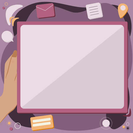 Abstract Deleting Browser History, Editing Organizing Online Files, Spreading Cyber Business Presence, Information Gathering Ideas, Internet Chatting Browsing Activitiesのイラスト素材