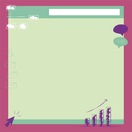 Illustration Of Large Board Receiving New Messages Emails And Searching For Skill Improvements. Screen Drawing Accepting Information Online Correspondence.のイラスト素材