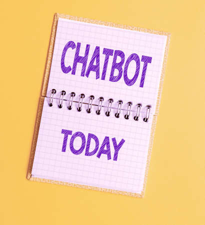 Conceptual caption Chatbot. Business concept a kind of computer program that simulates human conversation Critical Thinking Finding Clues Answering Questions Collecting Dataの写真素材