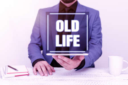 Conceptual caption Old Life. Business approach the way I was in the past before some important change happened Presenting Communication Technology Smartphone Voice And Video Callingの写真素材