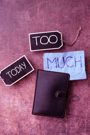 Hand writing sign Too Much. Business concept an intolerable impossible or exhausting situation or...