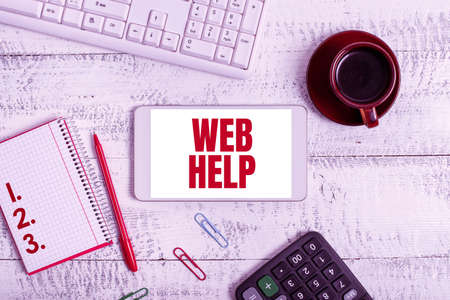 Inspiration showing sign Web Help. Concept meaning procedural or reference information delivered through computer Display of Different Color Sticker Notes Arranged On flatlay Lay Backgroundの写真素材